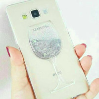 jelly case gerak liquid glitter air gelas wine iphone 5 5s 6 6s 6plus