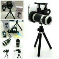 Jual Lensa telezoom 8x plus tripod lensa pembesar kamera hp murah meriah Murah
