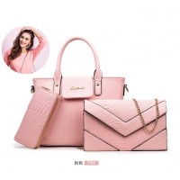 TAS PULL AND BEAR WANITA CK PINK KULIT CROCO SIMPLE MEWAH ARISAN REUNI