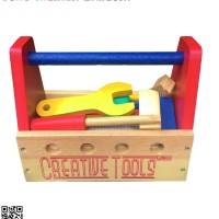 Mainan Kayu Tool BOX New Kotak Peralatan Tukang untuk Anak 4-5 Tahun