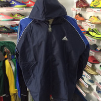 Jaket parasut untuk lari olahrga running navy biru dongker allsize XL