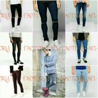 Jual skinny jeans cheap monday black knee ripped Murah