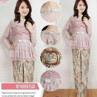 Jual kebaya wisuda brokat peplum dusty pink stel Murah