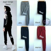 Jual jogger stripe pants - celana murah - jogger - bawahan wanita Murah