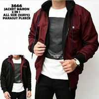 Jual Jaket Parasut Bolak Balik Maroon Murah