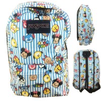 Jual Tas Ransel Jansport IMPORT Motif Doraemon Full Motif Tsum2 Blue Murah