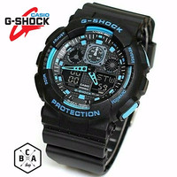 Jam Tangan G-Shock/GShock GA100 HITAM List Biru
