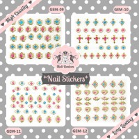 Jual Nail Sticker 3D Gems Part 1, Stiker Kuku 3D Permata Murah