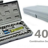 Jual Tool Kit 40 in 1 Kunci Sock / Pas / SHOCK / Sok Obeng Alat Bengkel Set Murah