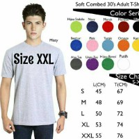 Jual Kaos Polos Size XXL Oblong Pendek Soft Combed 30s Murah