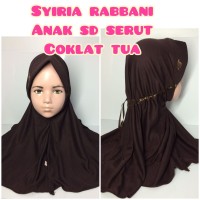 jilbab hijab kerudung syiria rabbani anak sd serut coklat tua sekolah