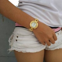 Jam tangan chanel wanita warna gold mengkilap murah aja