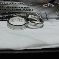 cincin kawin nikah tunangan couple emas putih 75%(18k)&palladium 50%