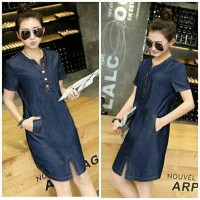 CASUAL BLOUSE MINI DRESS DENIM LIMITED! | Grosir!
