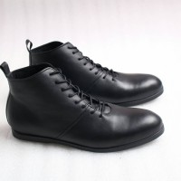 Jual Sepatu Kulit Pria Boston Milan Black | Sepatu Brodo |Sepatu Boots Murah
