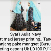 hijab setelan syarii gamis kaftan tunik brokat blouse aulia navy