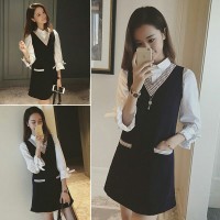 BAJU MINI DRESS KEMEJA KERJA FAKE TWO PROMO! | Grosir!