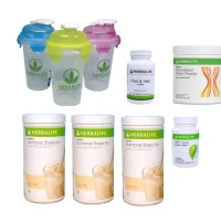 herbalife#----( 3 VANILA+ 1 CELL U LOSS + 1 FIBER + 1 PPP + 1 GELAS )