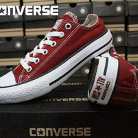 EXCLUSIVE sepatu converse all star low grade ori merah marun TERLAR