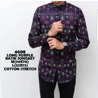 Jual baju kemeja pria | kemeja batik songket lengan panjang purple Murah