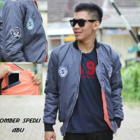 Jaket Cowo Murah BOMBER SPEDLI ABU BANDUNG