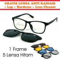 Jual Frame Kacamata Korea Minus Clip On 5 Lensa Anti Radiasi Polarized Rybn Murah