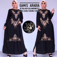 GAMIS ARABIA ..JETBLACK-SULAM (MOTE)..LD 102,106,110