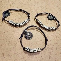 Jual Gelang Nama Kayu Charm Coin | Words Bracelet | Gelang Handmade Murah