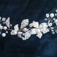 hiasan rambut pengantin, headpiece jilbab, hiasan hijab - lovely white