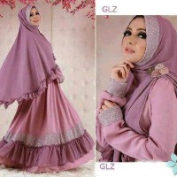 maxi jersey/gamis busui/dress renda/fashion/hijab syari/bigsize/plum