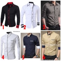 Jual Kemeja kantor pria murah slimfit lengan panjang ukuran XL Murah