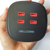 Jual Wellcomm Travel Charger 4 USB port - Output 4.2 A max. Murah