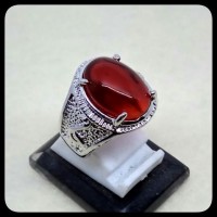 CINCIN BATU AKIK PERMATA MERAH SIAM SIZE KANTORAN TERMU Murah