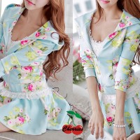 Jual DRES WANITA SPANDEX BIRU / FLOW COKIE Murah