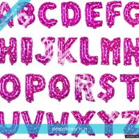 Jual Balon Pink Alphabet huruf hati foil pesta Murah