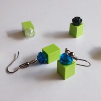 Anting Lego / Two Tone Block Earrings