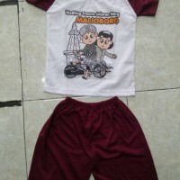Jual Setelan Anak Kaos Oblong Jogja Ukuran M,L,XL Celana pndk Lengan Pendek Murah