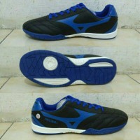 Sepatu Futsal Mizuno Neo Shin Hitam list Biru Grade Ori