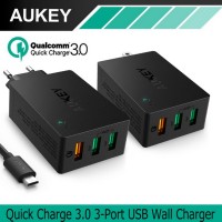 Jual AUKEY CHARGER 3 USB PORTS QUICK CHARGE 3.0 WALL CHARGER PA-T14 Murah