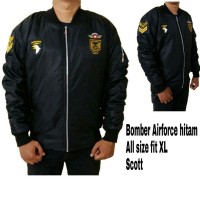 Jaket Bomber Air Force Hitam Scoot