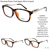 Kacamata frame cartir jaguar full set silver - leopard