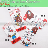 iPhone 6 Plus - iPhone 6s Plus Hello Kitty vs Line Character Soft Case