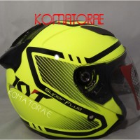 HELM KYT GALAXY SUPERFLUO ED #1 YELLOW FLUO DOUBLE VISOR HALF FACE