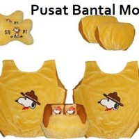 Jual sarung jok dan bantal mobil snoopy (bantal mobil, sarung jok, car set, Murah