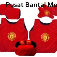 Jual bantal mobil manchester united 5 in 1 (sarung jok, car set, bantal MU) Murah