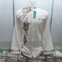 Baju Koko Baju Muslim Pria Jas Koko Jasko Broken White Bordir Terbaru