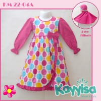Gamis Anak Anak Kayyisa KM-22 Motif Polka Berwarna Bahan Katun Jepang