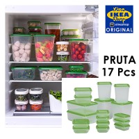 Jual IKEA PRUTA Tempat Makanan, Set Isi 17 Hijau Murah