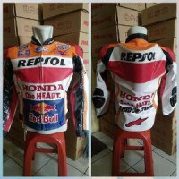 jaket honda repsol bahan kulit