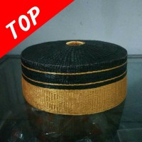 Jual songkok bone ( songkok recca ) hitam - emas Murah